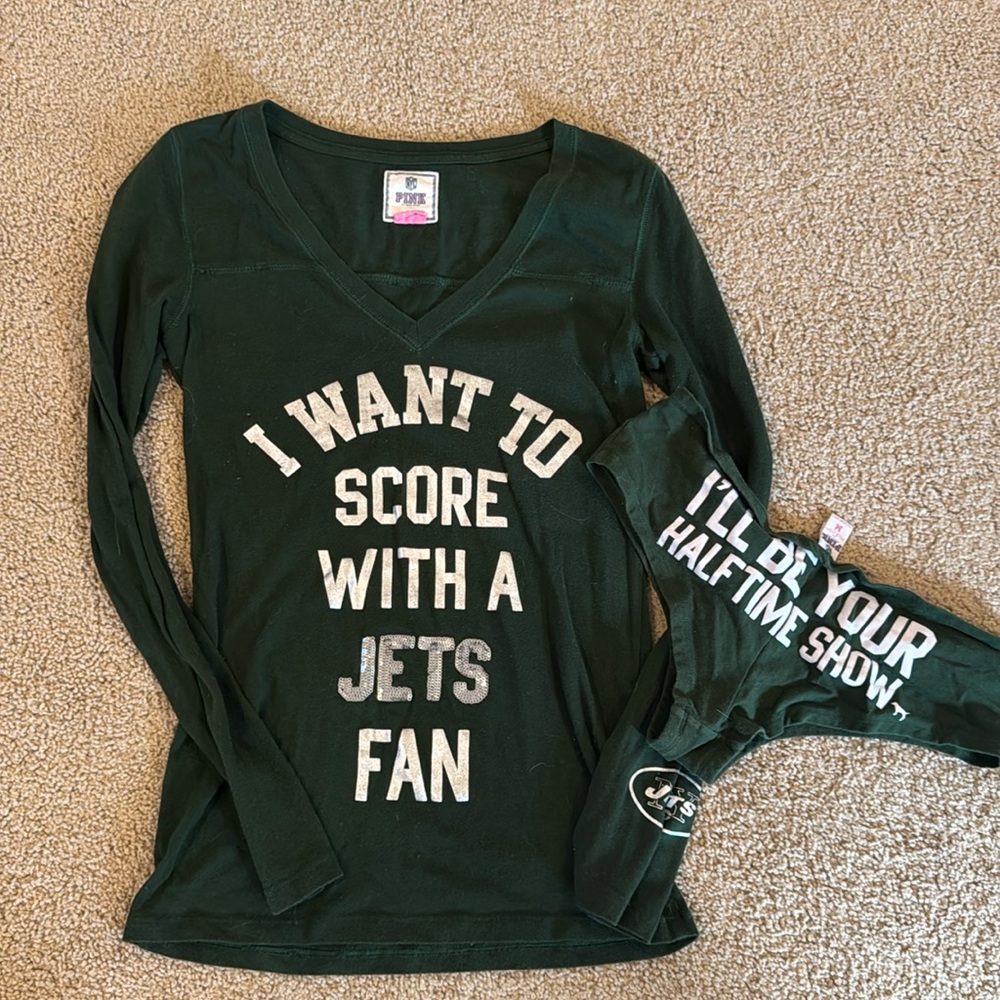 Jets top and underwear from Victoria’s Secret